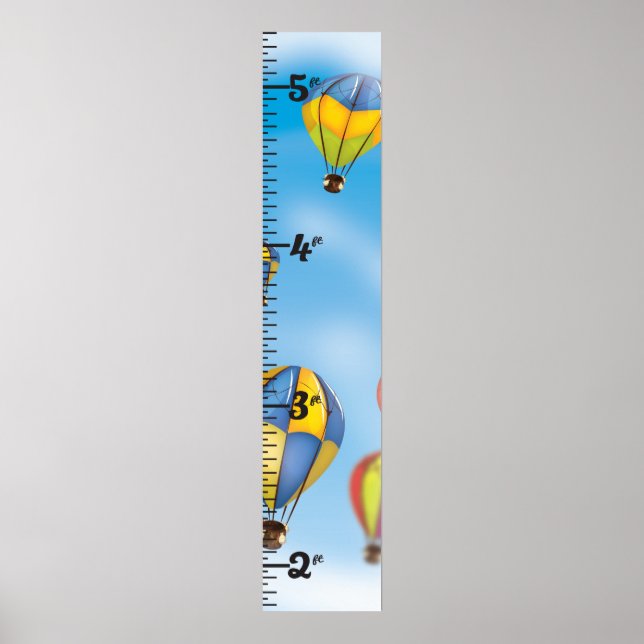 Heißluftballon Clear Growth Chart Poster (Vorne)