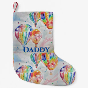 Heißluftballon Daddy bunt Wasserfarbe Tasse Kleiner Weihnachtsstrumpf
