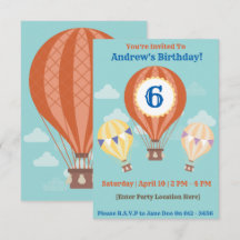Heißluftballon Einladung zum Geburtstag