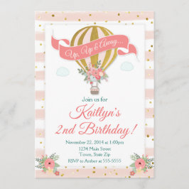 Heißluftballon Einladung zum Geburtstag, Auf und A
