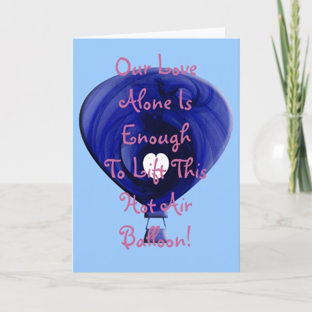 Heißluftballon Feiertagskarte (Vorderseite)