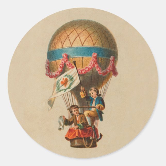 Heißluftballon für das Herz Runder Aufkleber (Vorderseite)
