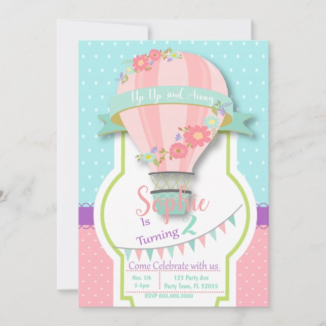 Heißluftballon Geburtstagsinvestition (Vorderseite)