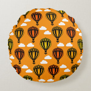 Heißluftballon Gemustert Rundes Kissen