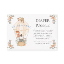 Heißluftballon Giraffe Zebra Sloth Diaper Raffle