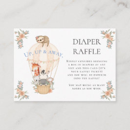 Heißluftballon Giraffe Zebra Sloth Diaper Raffle Begleitkarte