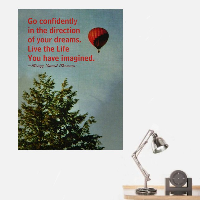 Heißluftballon Go Thoreau Quote Poster (Von Creator hochgeladen)