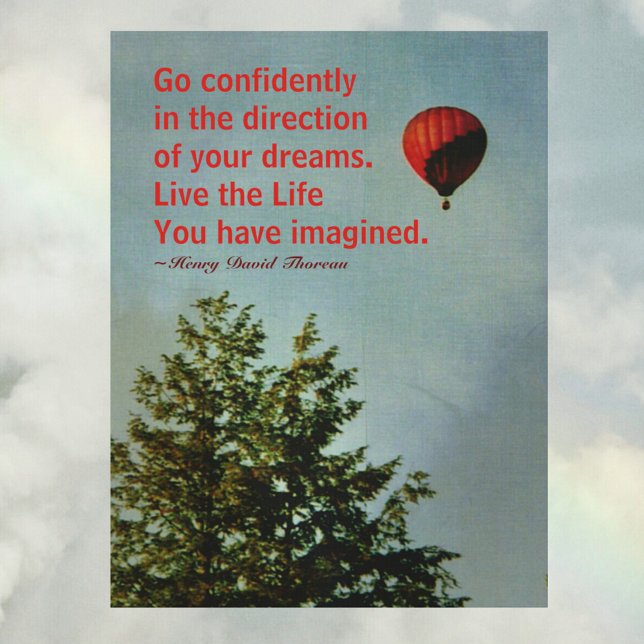 Heißluftballon Go Thoreau Quote Postkarte (Von Creator hochgeladen)