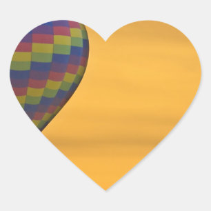 Heißluftballon Goldener Flug Herz-Aufkleber
