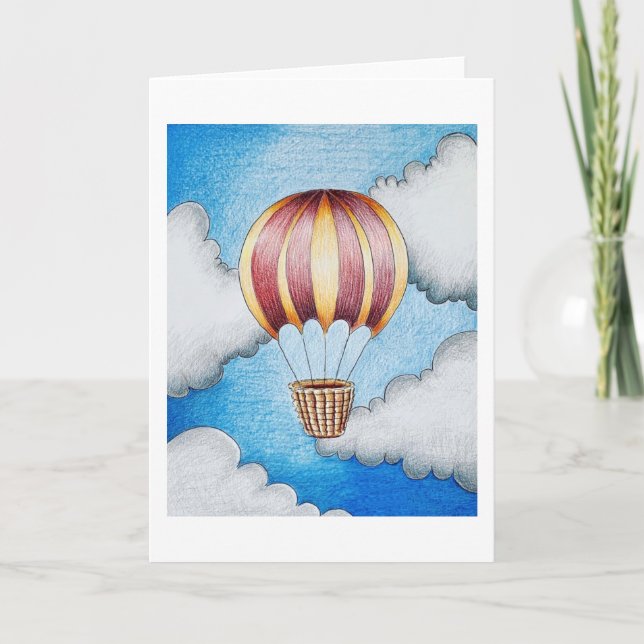 Heißluftballon-Grußkarte Karte (Vorderseite)