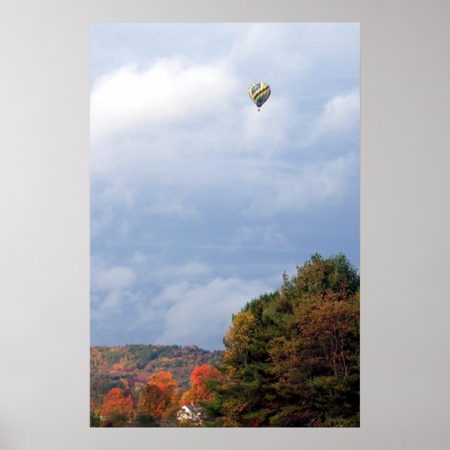Heißluftballon im Himmel Poster (Vorne)