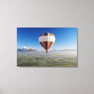Heißluftballon, in der Nähe von Methven, Canterbur Leinwanddruck