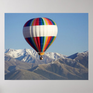 Heißluftballon, in der Nähe von Methven, Canterbur Poster