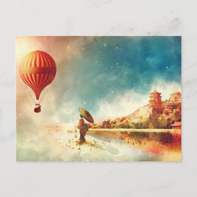Heißluftballon in Japan Postkarte (Vorderseite)