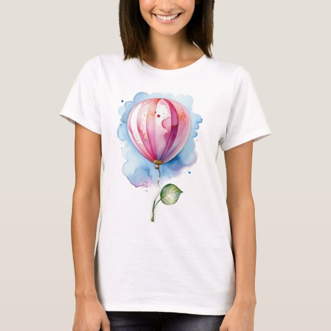Heißluftballon in Wolken T-Shirt (Vorderseite)