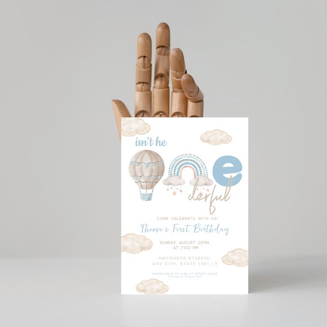 Heißluftballon Ist nicht der Regenbogen 1. Geburts Einladung (Von Creator hochgeladen)