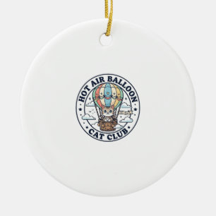 Heißluftballon Katze Niedliche Katze T-Shirt Desig Keramik Ornament