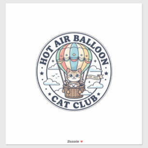 Heißluftballon Katze Süße Katze T-Shirt Design - H Aufkleber