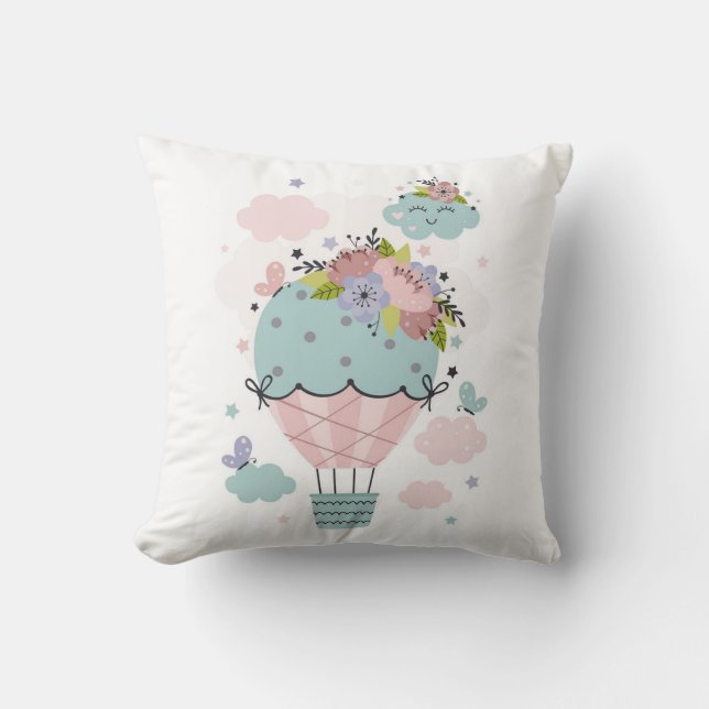 Heißluftballon Kid's Zimmer Dekor Kissen (Vorderseite)