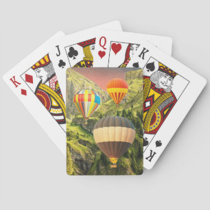 Heißluftballon Landschaftliche Landschaft Spielkarten