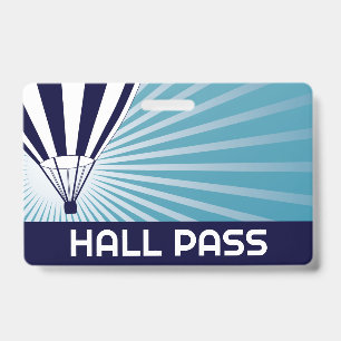 Heißluftballon-Lehrer-Hall-Pass Ausweis