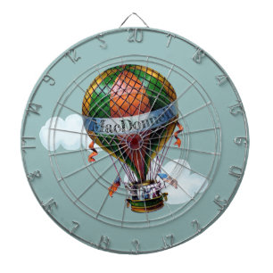 Heißluftballon mit Wolken Personalisieren Dartscheibe
