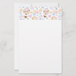 Heißluftballon Niedliche Wasserfarbengrenze