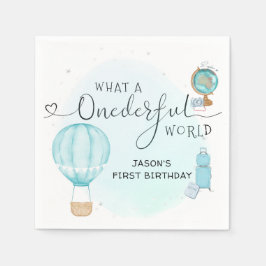 Heißluftballon ONEderful World 1st Erster Geburtst Serviette