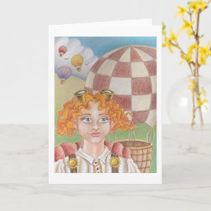 Heißluftballon-Pilot Grußkarte Karte