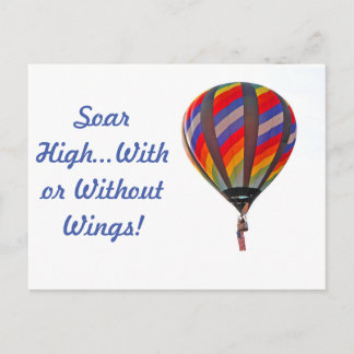 Heißluftballon - Positive Nachricht Postkarte