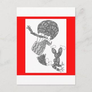 Heißluftballon Postkarte