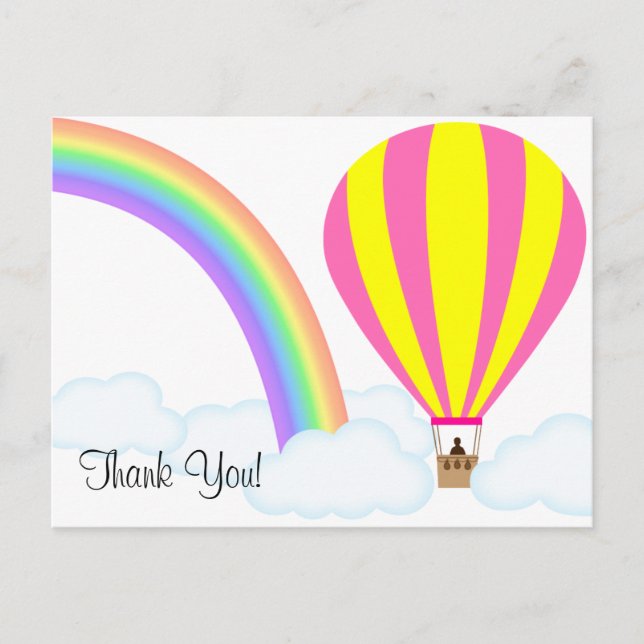 Heißluftballon Postkarte - Weißer Hintergrund (Vorderseite)