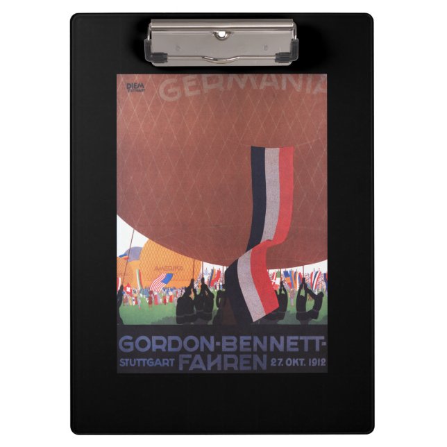 Heißluftballon-Rennen Gordons Bennett Klemmbrett (Vorderseite)