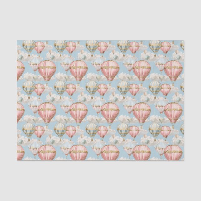 Heißluftballon Romantisches Muster Decoupage Seidenpapier (Vorderseite)