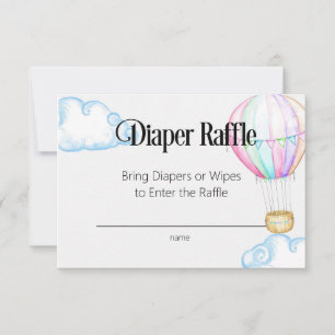 Heißluftballon Rosa Windel-Raffle-Karte Einladung