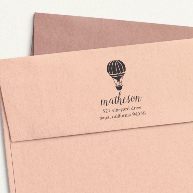 Heißluftballon Rücksendeadresse Briefmarke Permastempel (Von Creator hochgeladen)