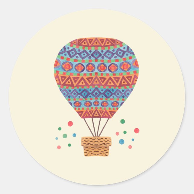 Heißluftballon Runder Aufkleber (Vorderseite)