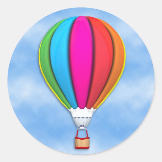 Heißluftballon Runder Aufkleber (Vorderseite)