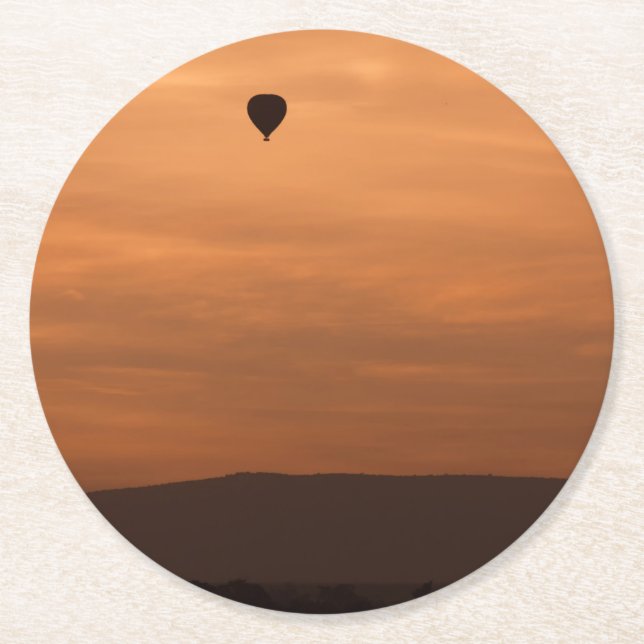 Heißluftballon Runder Pappuntersetzer (Vorderseite)