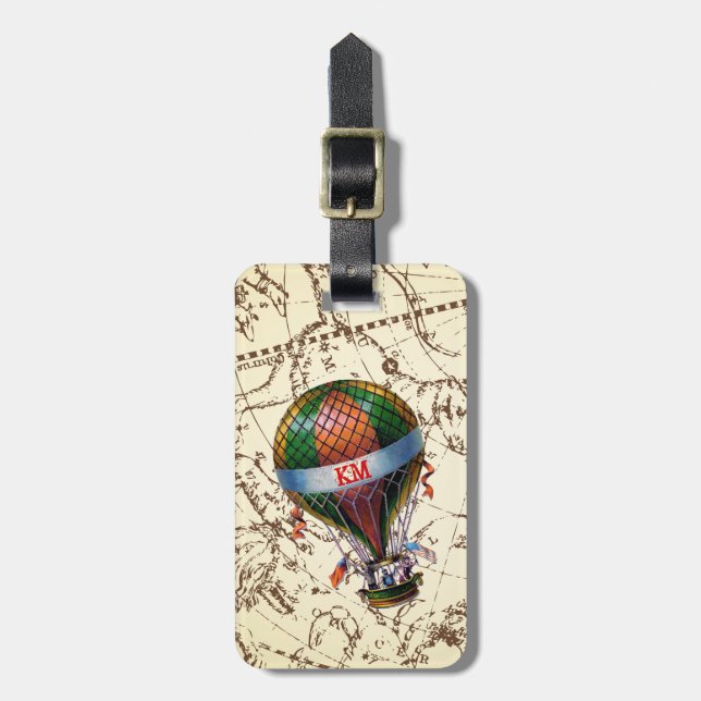 Heißluftballon schwimmt auf Zodiac Sky Personalize Gepäckanhänger (Vorderseite vertikal)