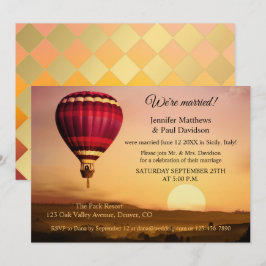 Heißluftballon Sonnenuntergang Post Hochzeit Einla Einladung