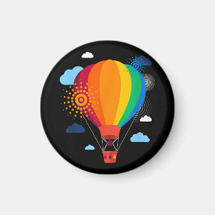 Heißluftballon T - Shirt Heißluftballonfahrten Fes Magnet