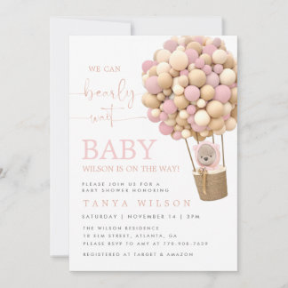 Heißluftballon Teddy Bear Baby Dusche Einladung