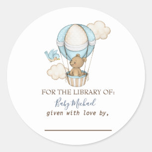 Heißluftballon Teddy Bear Clouds Bird Baby Dusche Runder Aufkleber