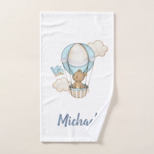 Heißluftballon-Teddybär-Wolke-Vogel-Baby-Party Badhandtuch Set