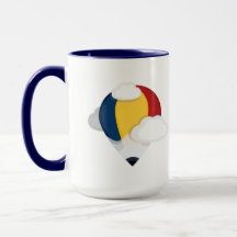 Heißluftballon und Bleistift-Tasse