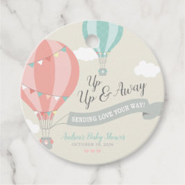 Heißluftballon Up & Away Babydusche Runde Geschenkanhänger