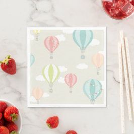 Heißluftballon Up & Away Pastellpapier Napkins Serviette