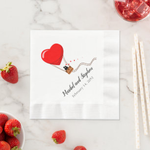Heißluftballon Valentinstag Hochzeit Servietten