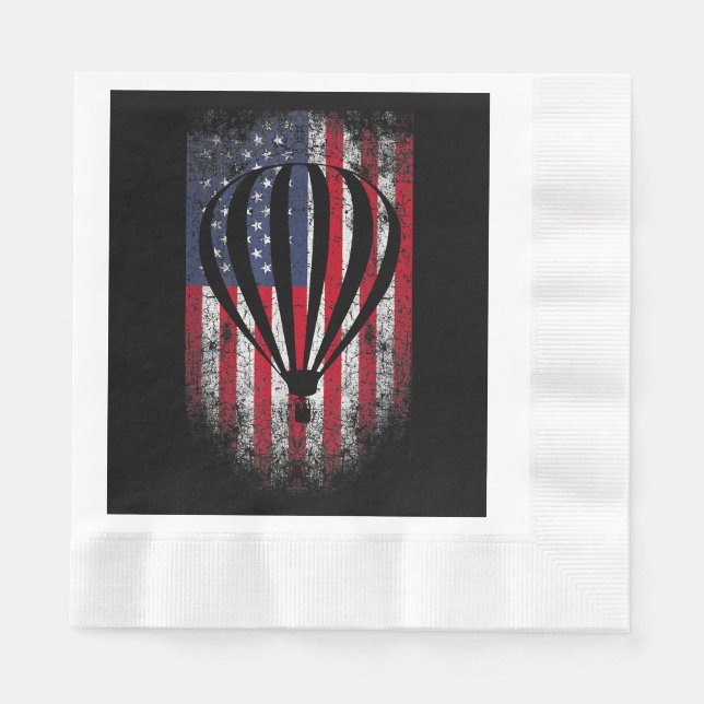 Heißluftballon Vintag USA Flag Serviette (Vorderseite)